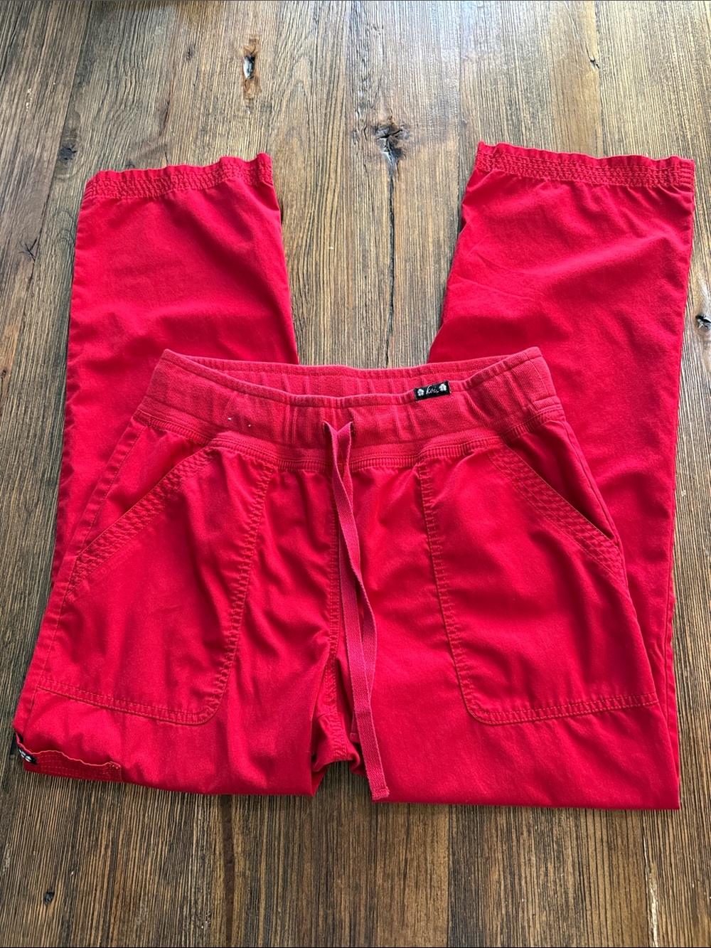 koi Red Drawstring Scrub Pants